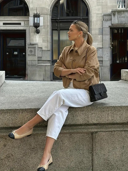 Soft Suede Women's Blazer Jacket