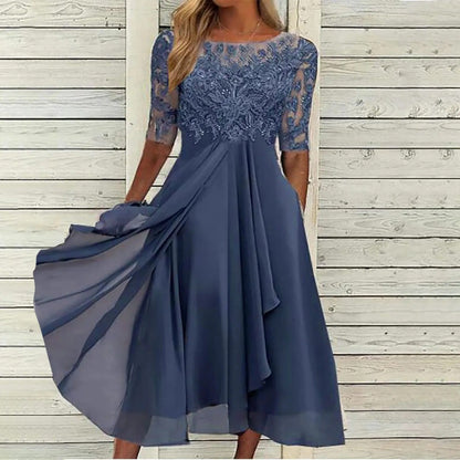 Elegant Floral Midi Dress for Women - OutfitLondon