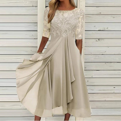 Elegant Floral Midi Dress for Women