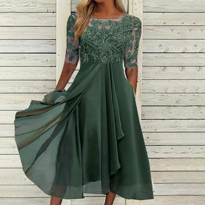 Elegant Floral Midi Dress for Women