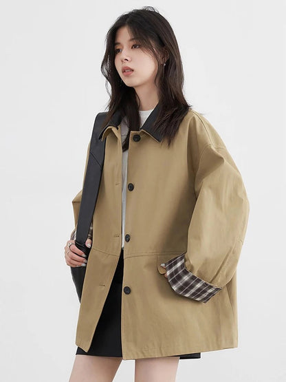 Fashionable Contrast Trim Blazer Jacket
