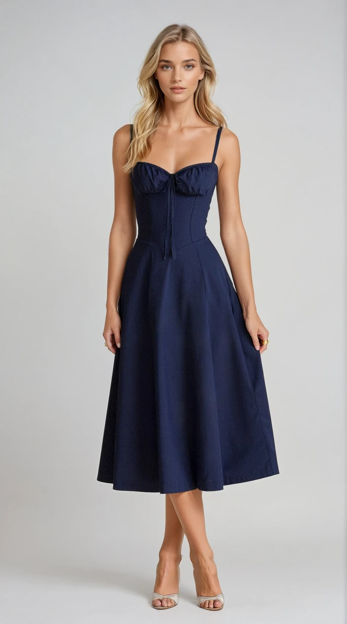 Kianara | Corset Midi Dress With Structured Bodice 3