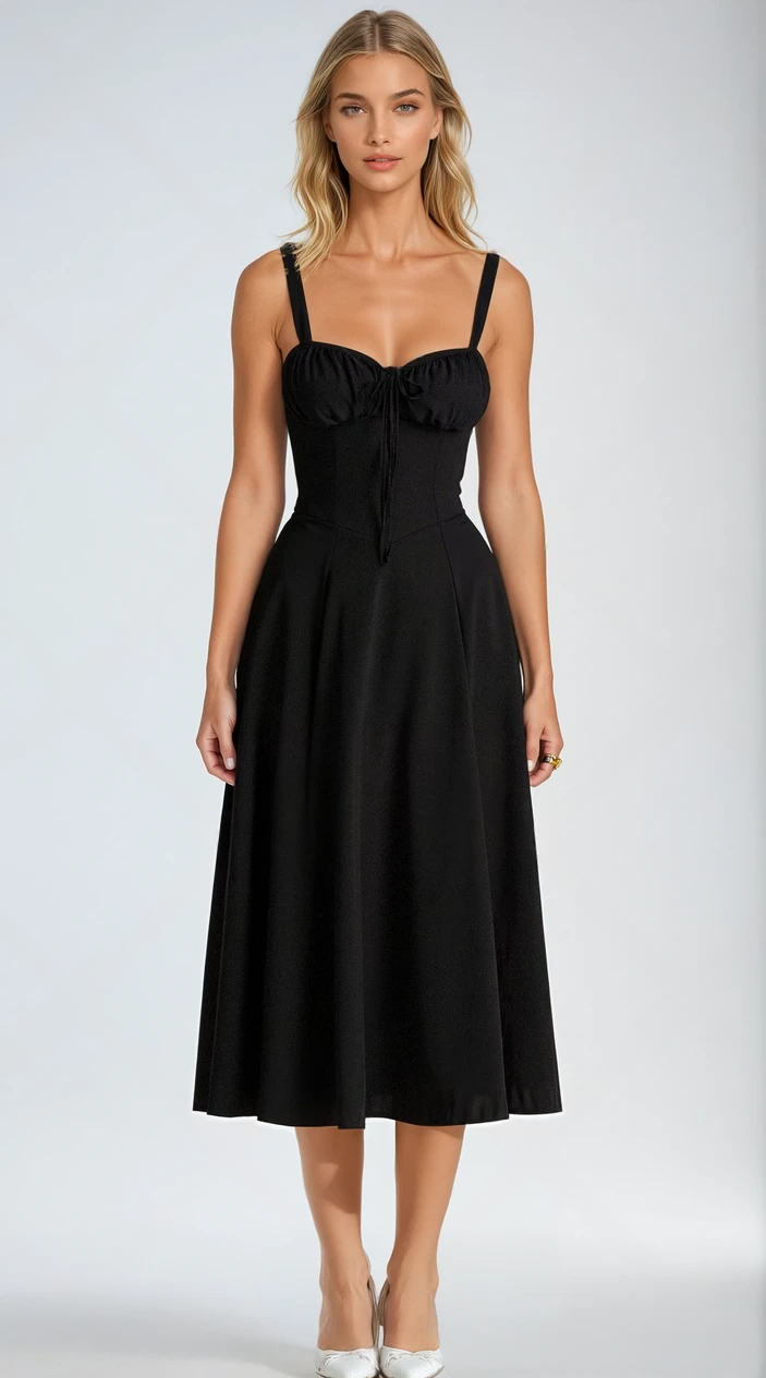 Kianara | Corset Midi Dress With Structured Bodice 7