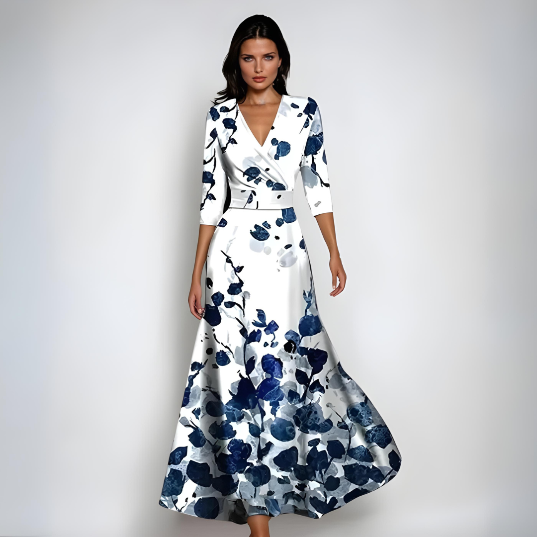 Casual Floral V-neck Summer Dress
