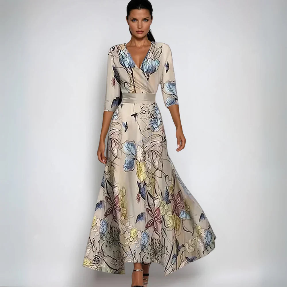 Casual Floral V-neck Summer Dress