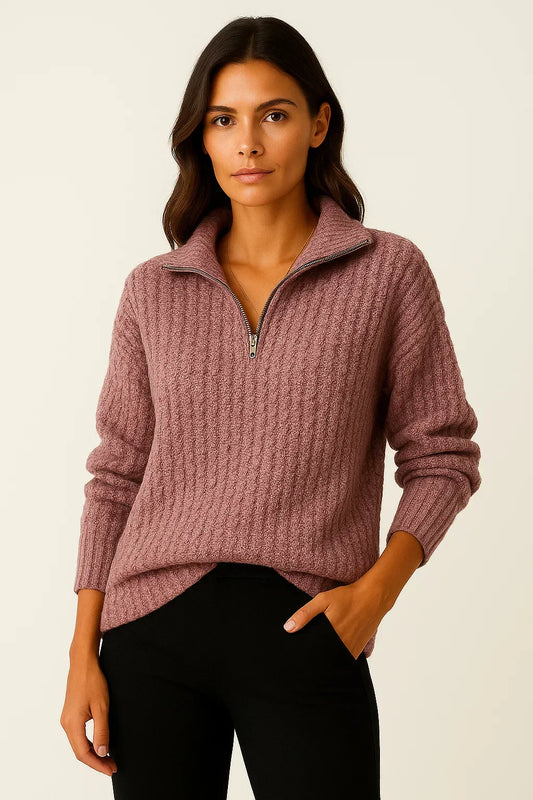 Soft Women's Half Zip Jumper Sweater - OutfitLondon