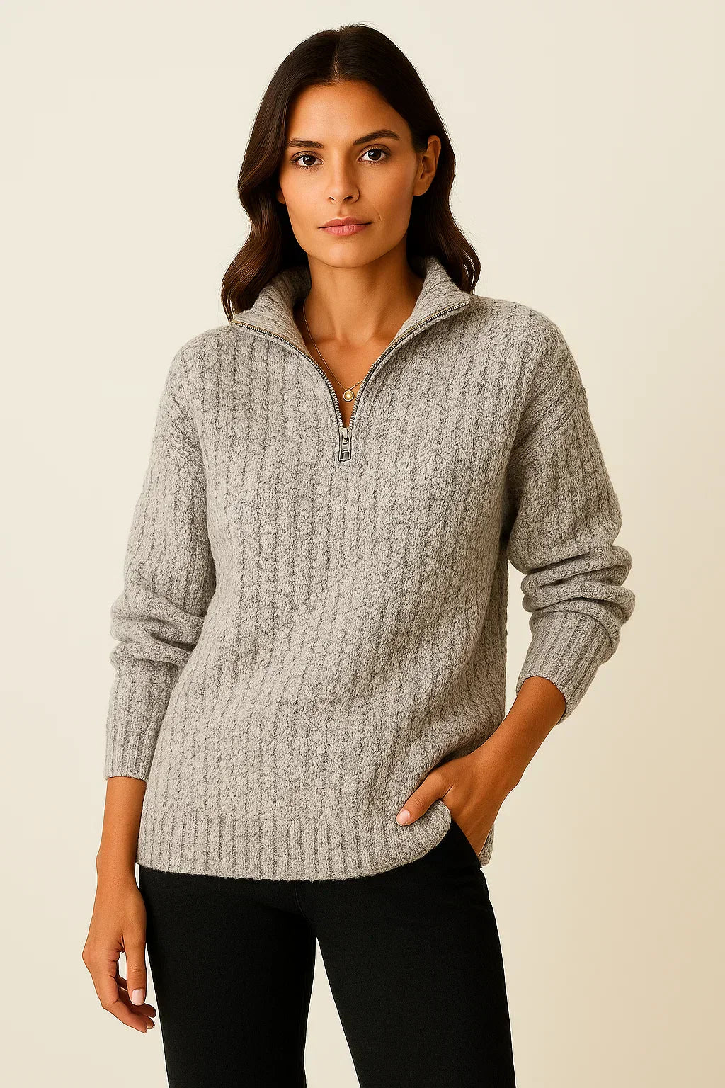 Soft Women's Half Zip Jumper Sweater