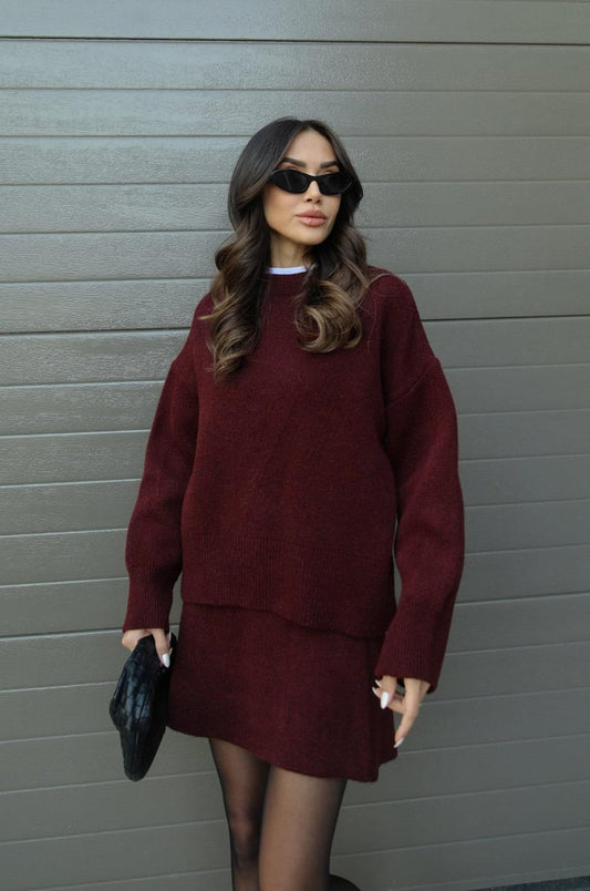 Cozy Women's 2 Piece Knit Outfit Set - OutfitLondon