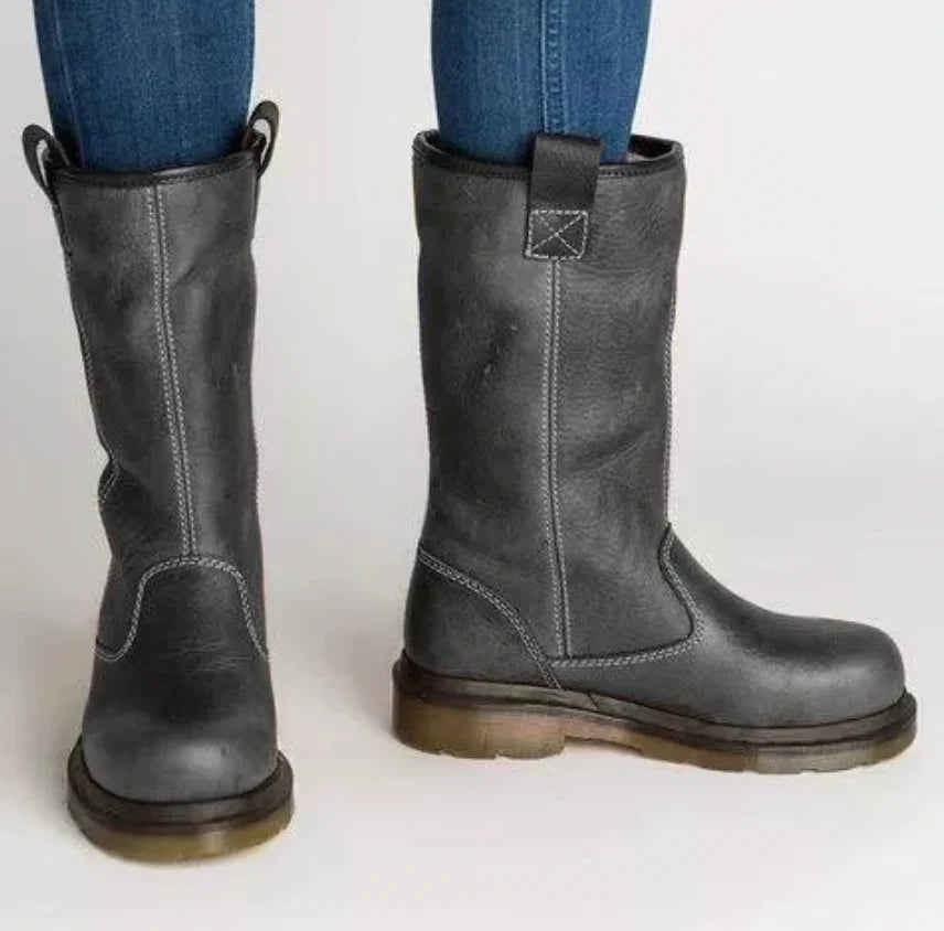 Fashionable Knee High Leather Ankle Boots