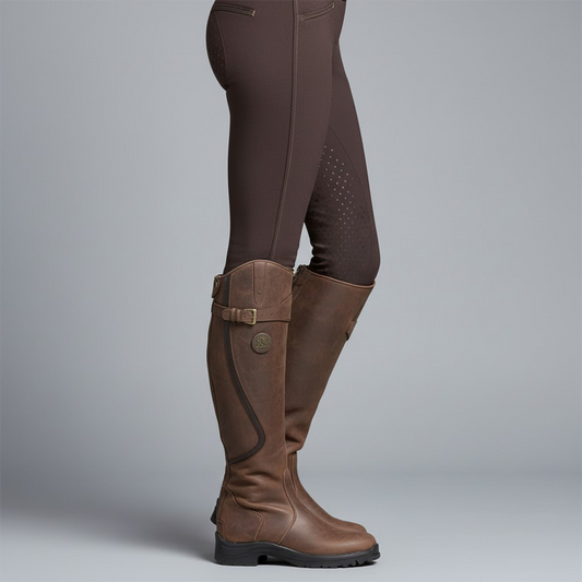 Waterproof Women's Leather Riding Boots - OutfitLondon