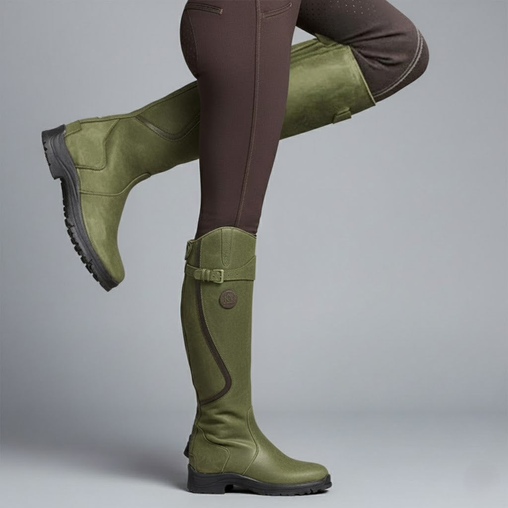 Waterproof Women's Leather Riding Boots