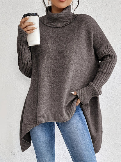 Chic Women's Loose Fit Turtleneck Jumper