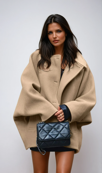 Warm Women's Large Wool Coats - OutfitLondon