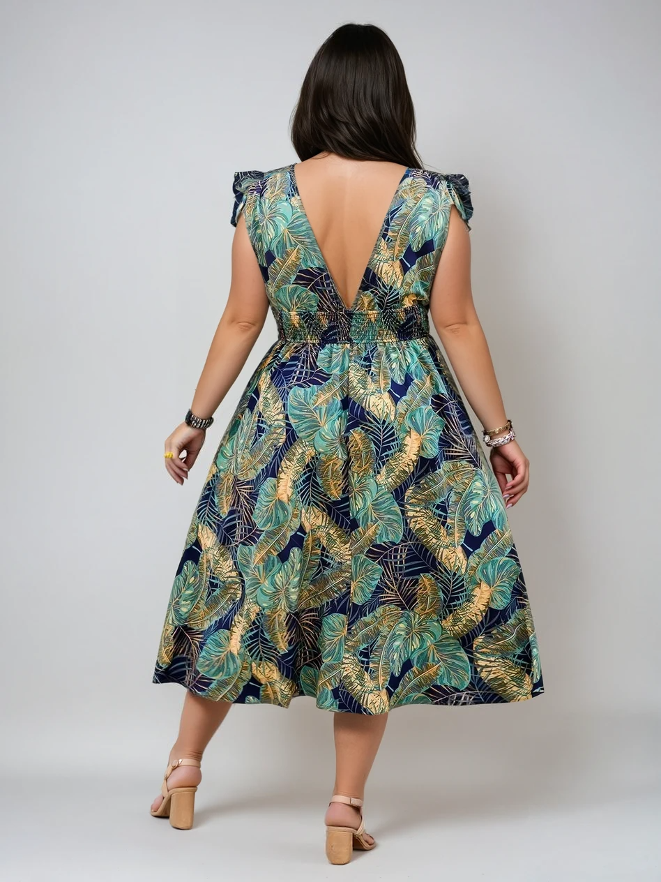 Irinelle | Printed Midi Dress with Soft Drape 2