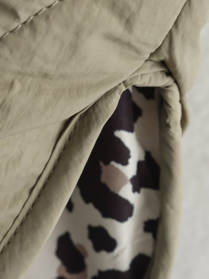 Warm Padded Women's Bomber Coat with Buttons