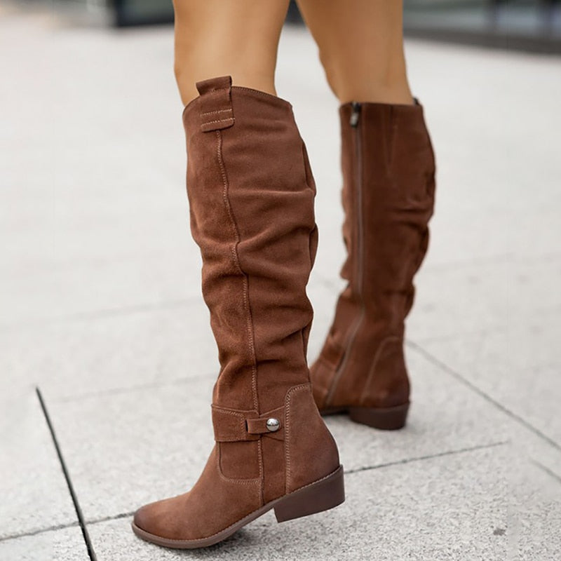 Stylish Women's Zipper Ankle Riding Boots - OutfitLondon