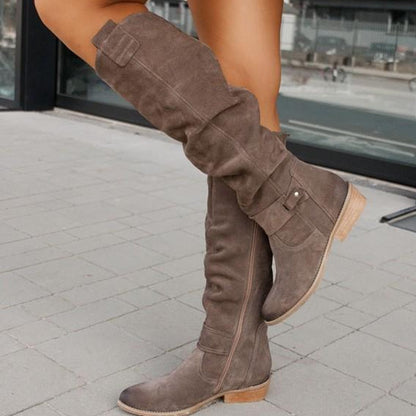 Stylish Women's Zipper Ankle Riding Boots