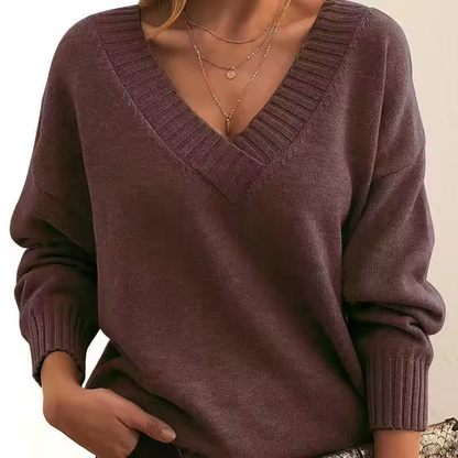 Soft Crew Neck Women's Knit Sweater