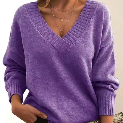 Soft Crew Neck Women's Knit Sweater
