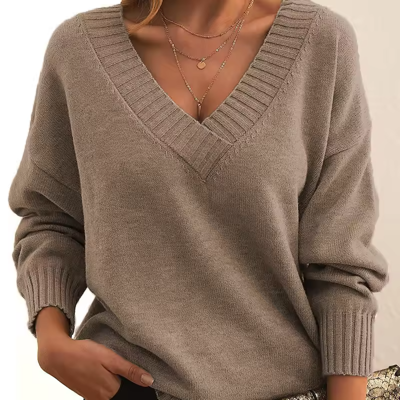 Soft Crew Neck Women's Knit Sweater