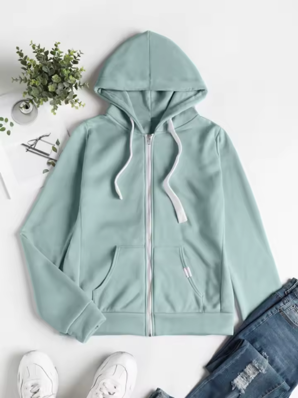 Casual Women's Hooded Sweatshirt Jacket