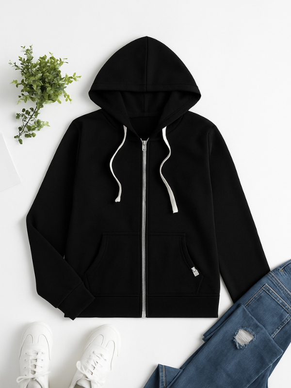 Casual Women's Hooded Sweatshirt Jacket