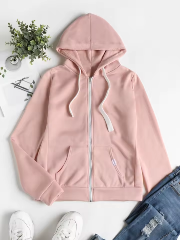 Casual Women's Hooded Sweatshirt Jacket