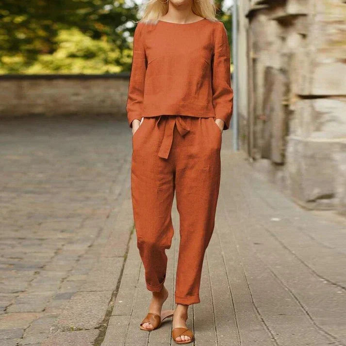 Relaxed Fit Linen Suit Set