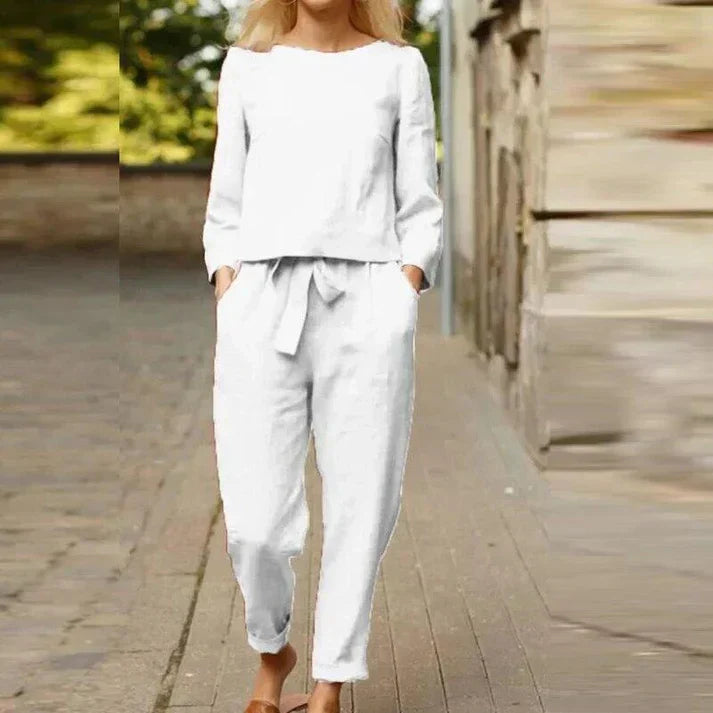 Relaxed Fit Linen Suit Set