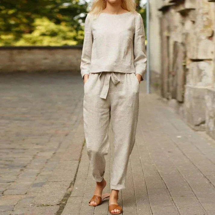 Relaxed Fit Linen Suit Set - OutfitLondon
