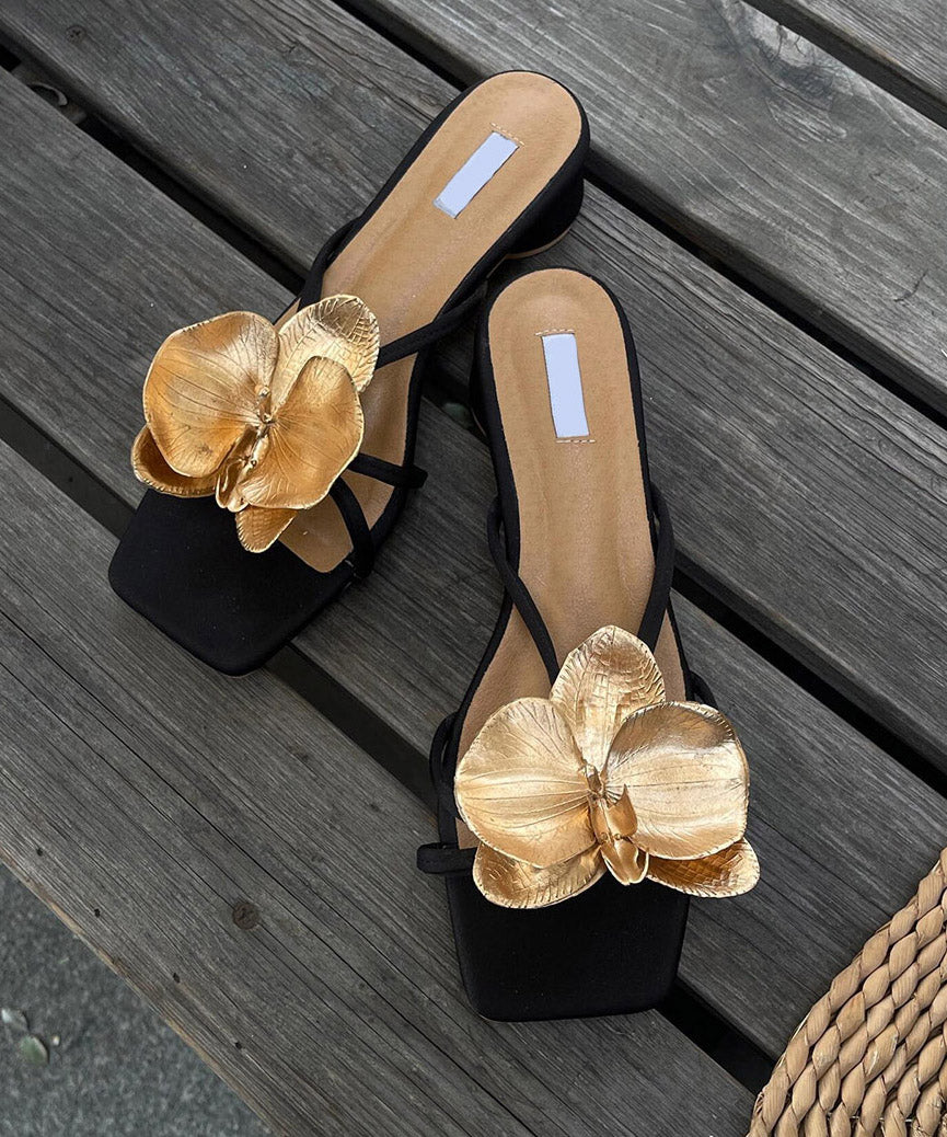 Women's Faux Leather Sandals Cushioned Footbed 4cm Heel - OutfitLondon