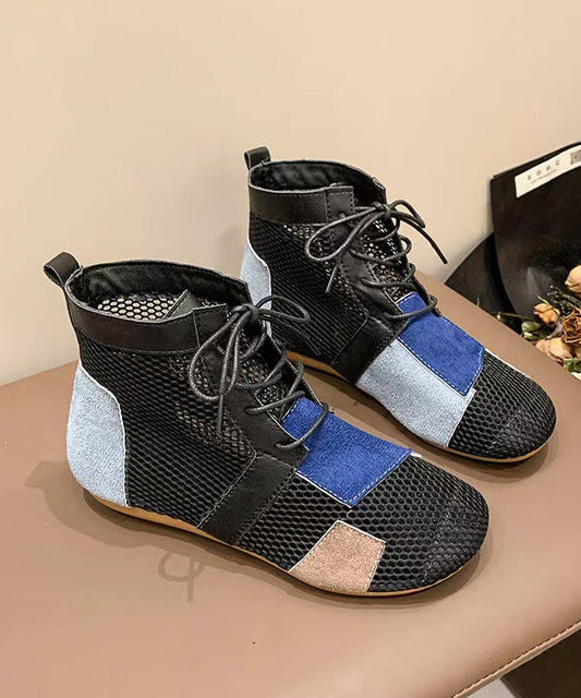 Unisex Mesh Boots Breathable Lace Up Rubber Sole - OutfitLondon