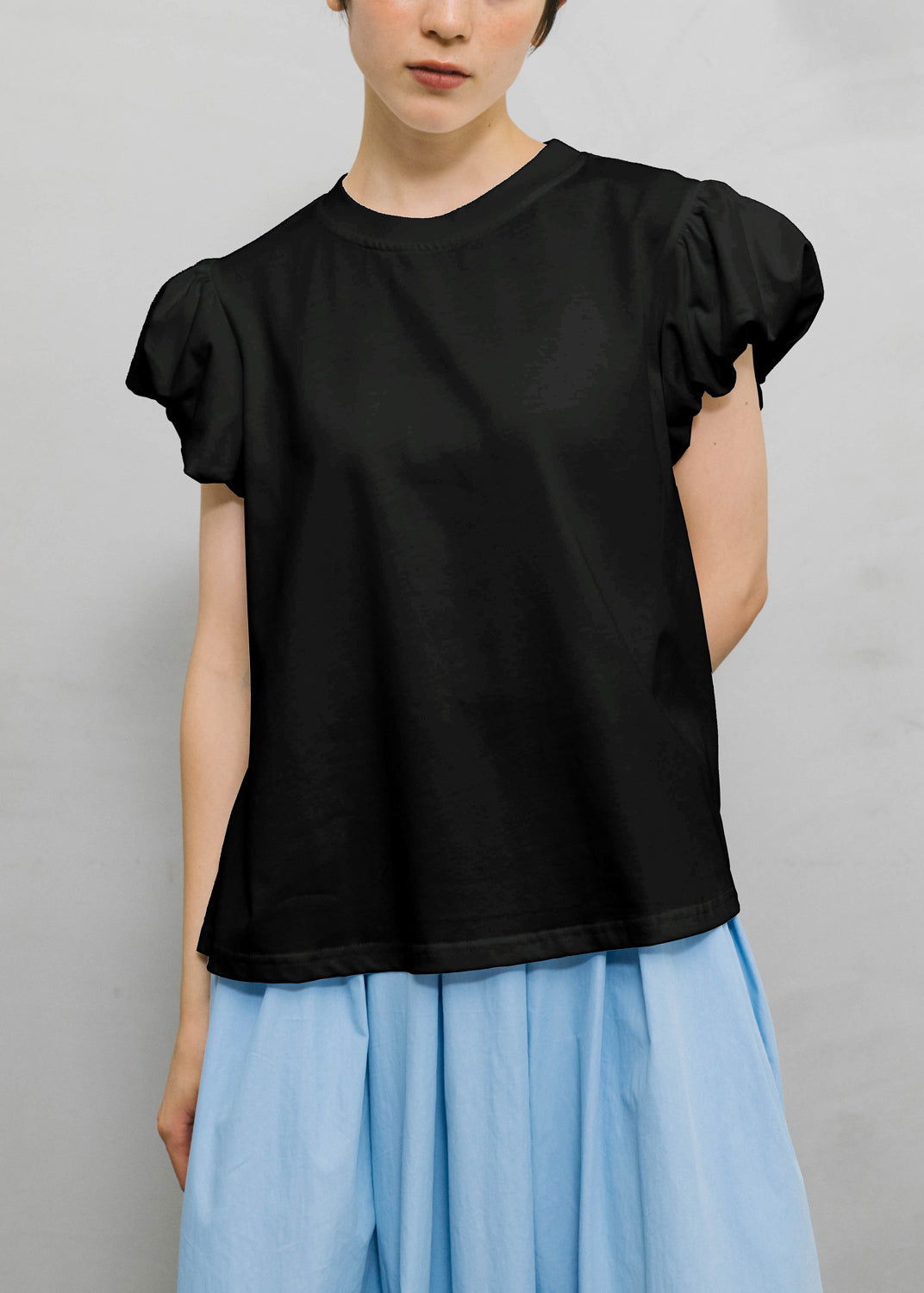 Unisex Cotton Blend T Shirt Soft Round Neck Short Sleeves Black - OutfitLondon