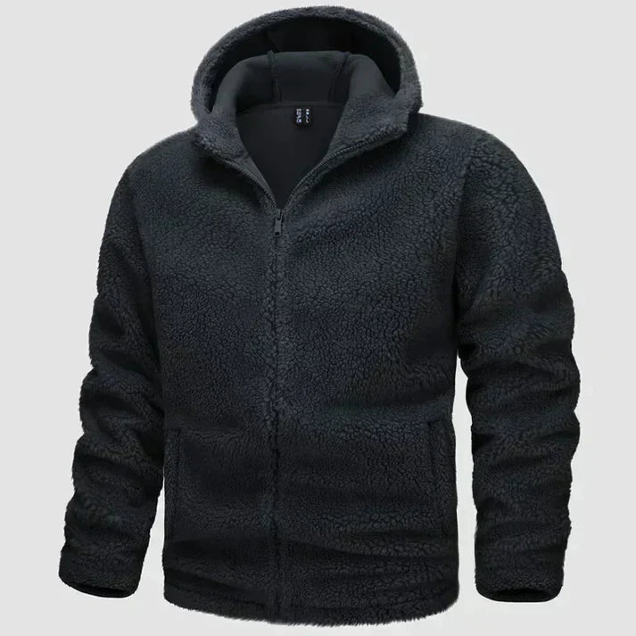 Warm Mens Hooded Fleece Coat