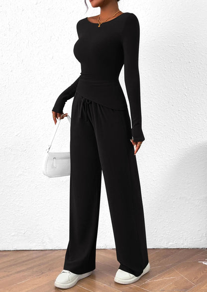Comfy Tee and Loose Fit Pants Outfit Set