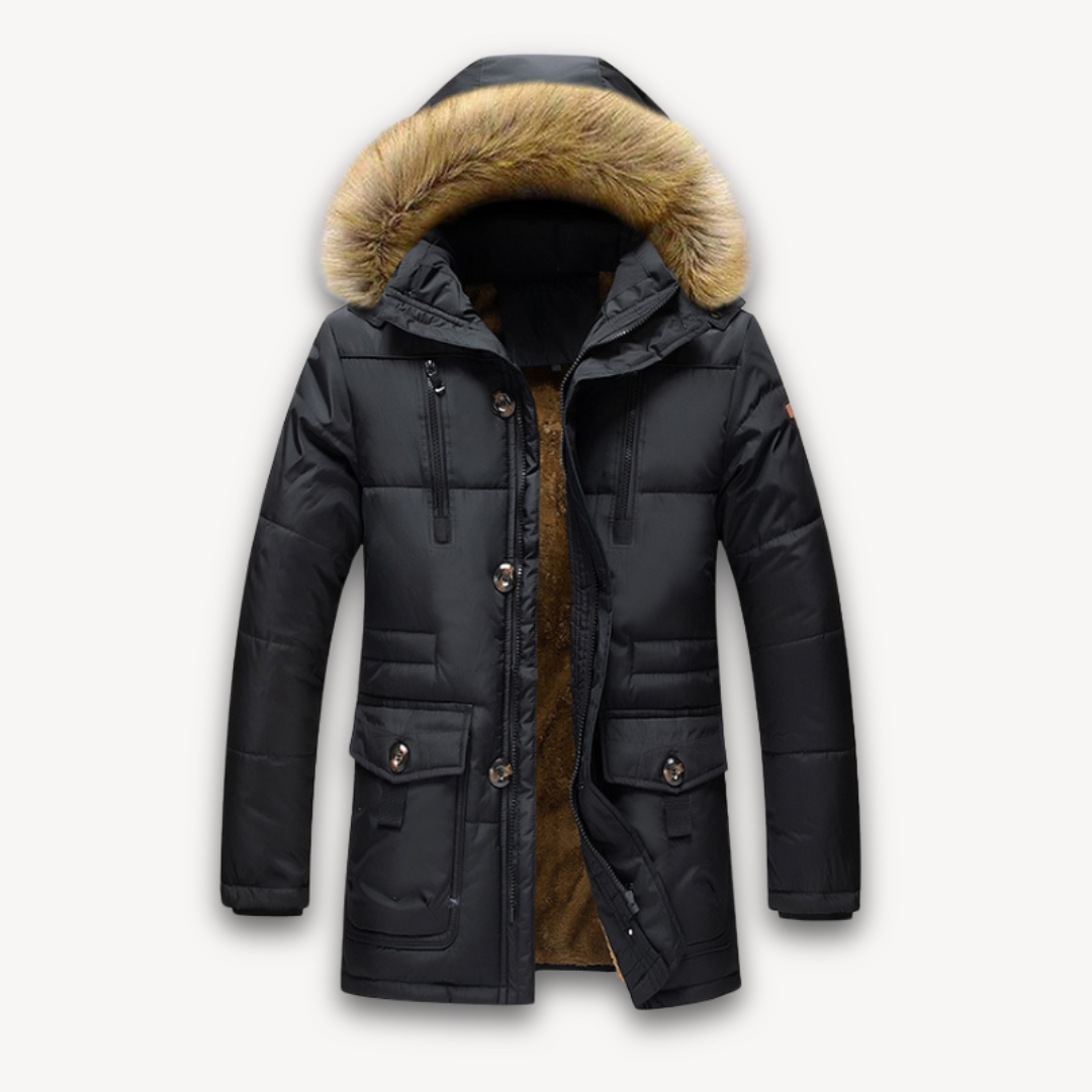 Warm Insulated Snow Jacket - Faux Fur Hooded Coat