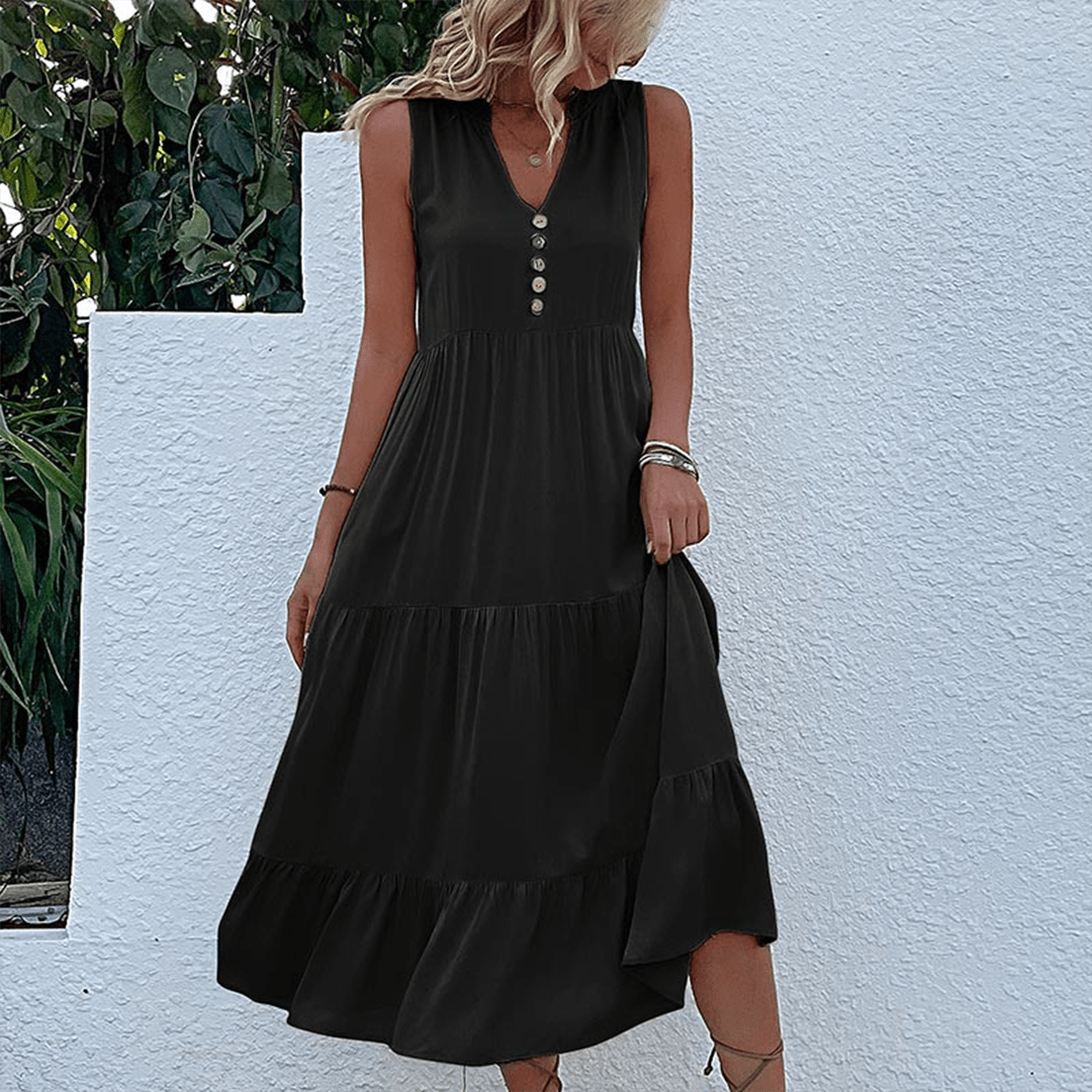 Comfortable Sunny Floral Midi Dress
