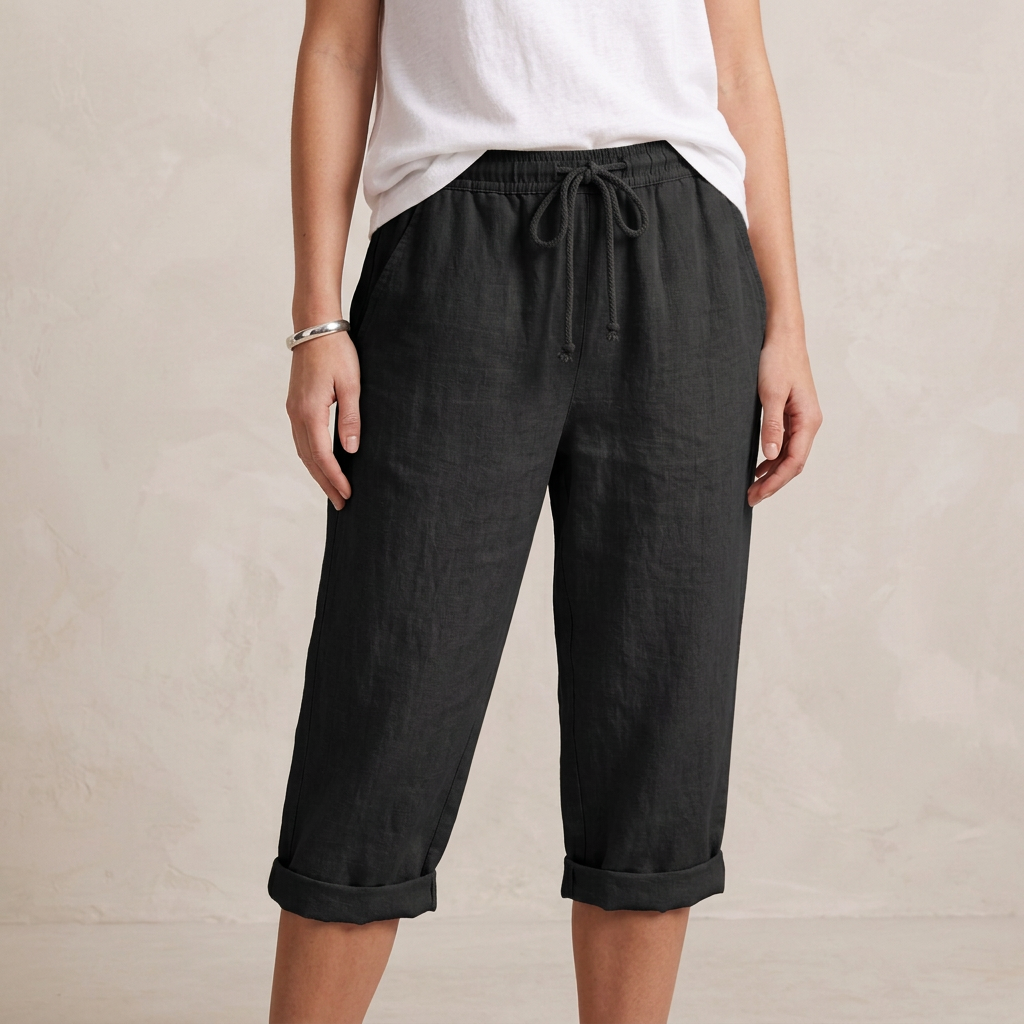 Comfortable Elastic Waist Capri Pants
