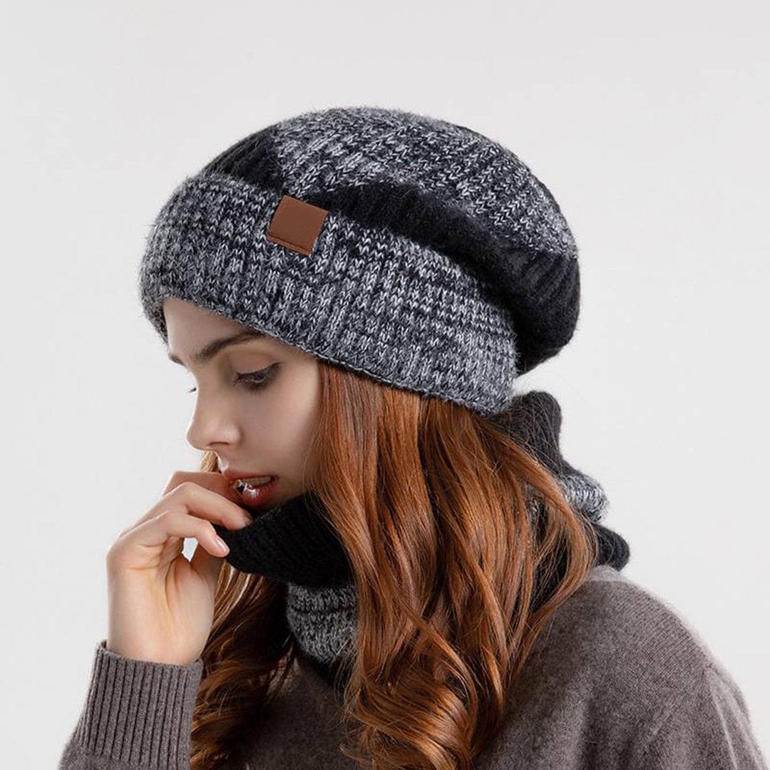 Warm Knit Beanie and Scarf Set