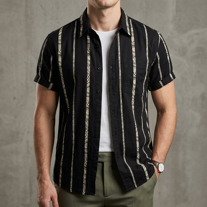 Comfortable Classic Stripe Button Down Shirt