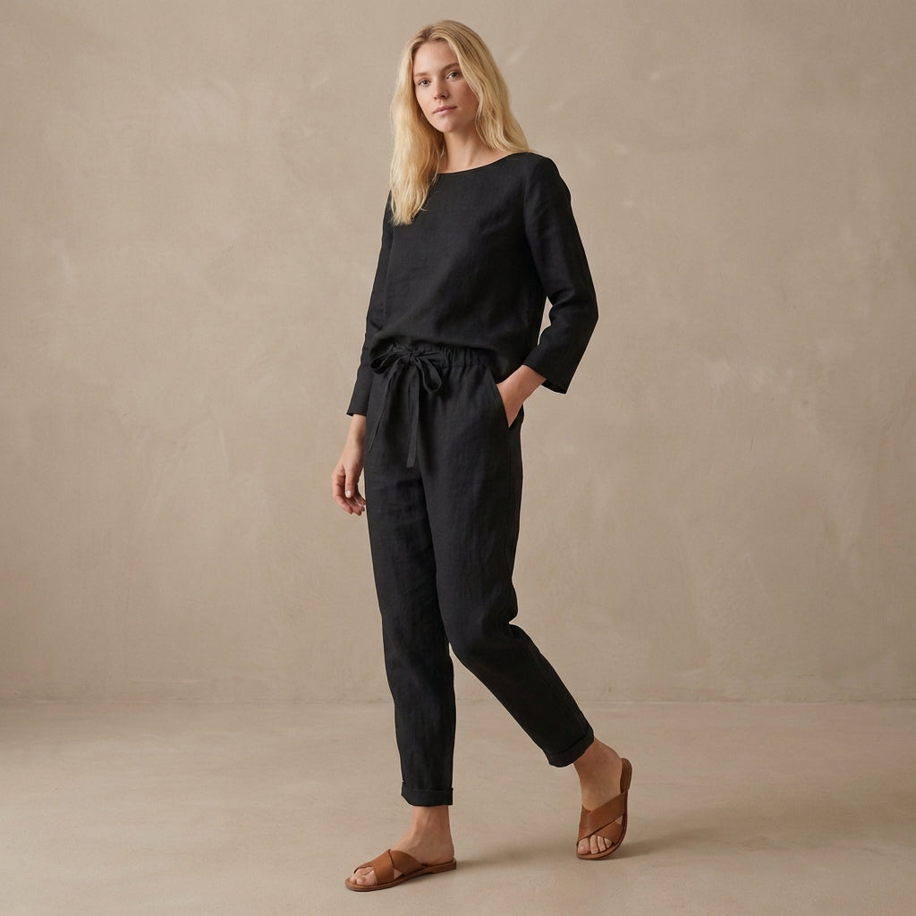 Comfy Women's Pajama Set - Loose Fit Top and Bottoms