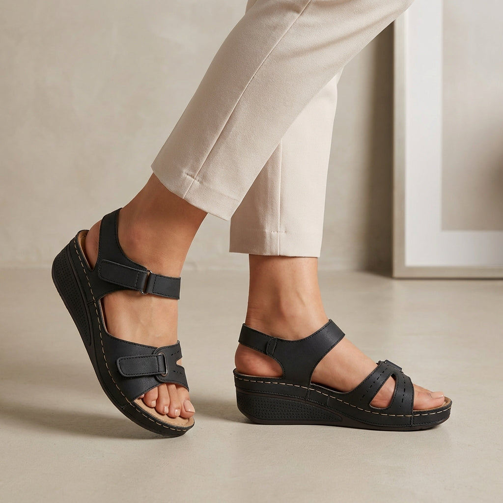 Supportive Arch Wedge Sandals for Women - OutfitLondon