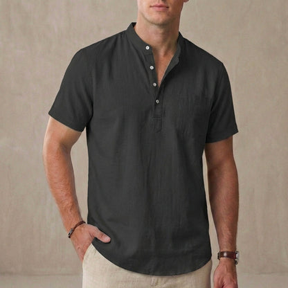 Casual Fit Mens Henley Shirt with Pocket