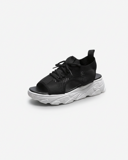 Breathable Mesh Summer Sandals With Lace Up Detail