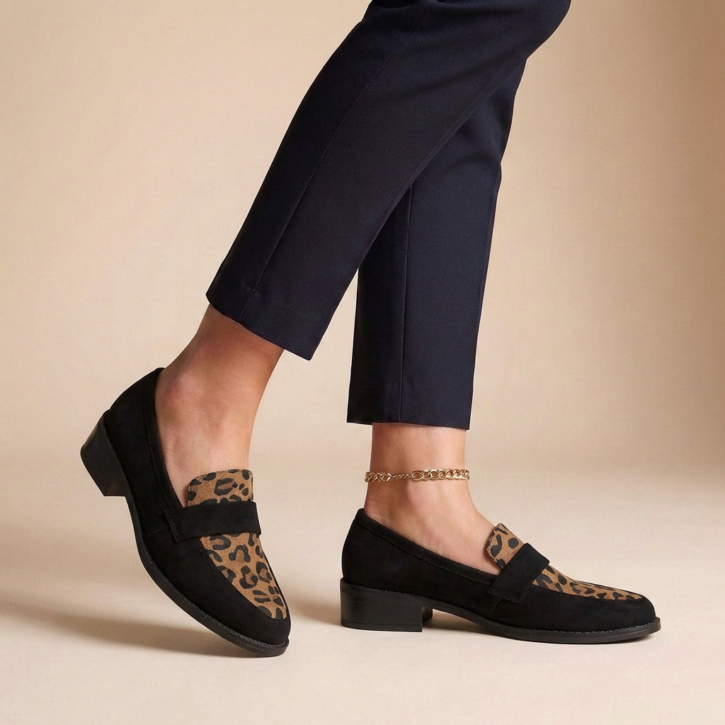 Comfortable Orthopedic Slip On Loafers | Animal Print Strap Shoes