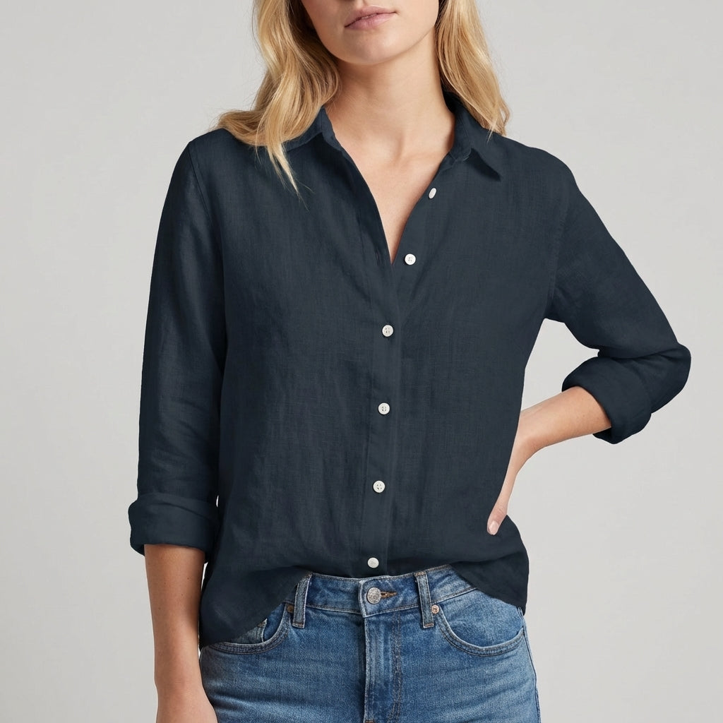 Casual Fit Floral Blouse with Long Sleeves