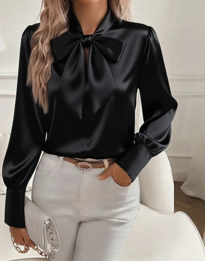 Chic Fall Puff Sleeve Lady Blouse