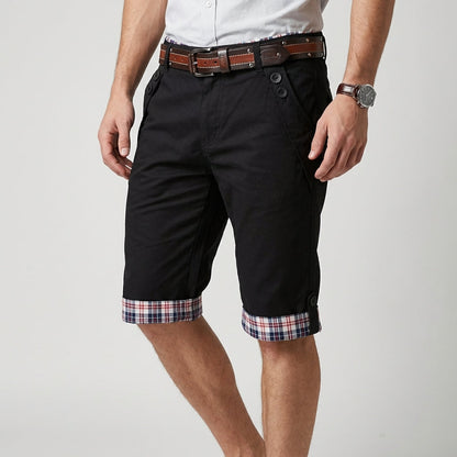 Casual Fit Plaid Capri Shorts