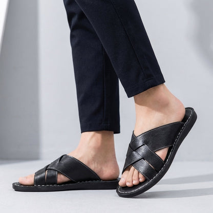 Classic Comfort Slide Sandals with Cross Straps