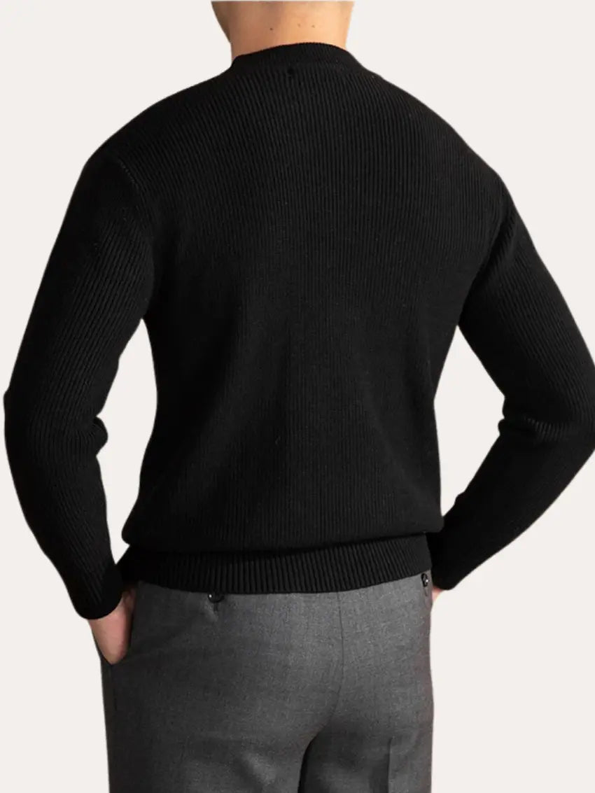 Classic Luxury Black Crew Neck Sweater